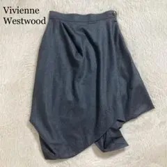 極美品 Vivienne Westwood 変形スカート アシメ ひざ丈 ウール