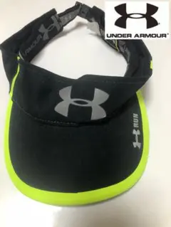 UNDER ARMOUR サンバイザー ブラック/ネオンイエロー　RUN