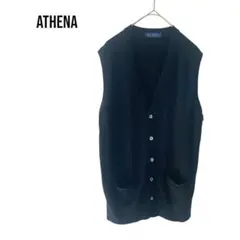 ATHENA ウールシルク　ベスト　毛絹　オフィス　上品きれいめ