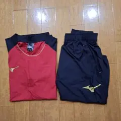 Mizuno ピステ上下セット Sサイズ 赤/黒