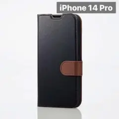 新品未開封 iPhone 14 Pro レザー 手帳型 ケース ブラックA14F