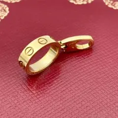 【美品】カルティエ ラブチャーム サテン紐ネックレス 750YG Q83
