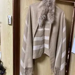 新品 オンワード樫山 フィールドドリームファー付きストール