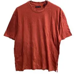 ヴァンヒューゼン メンズTシャツ 細ボーダー 茶色 カジュアル L【5037】