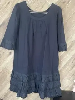 新品の‼️チュニックフリル付き　ネイビー