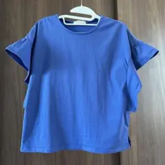 anysis 青 コットン Tシャツ スリーブカットアウト 接触冷感 匿名配送