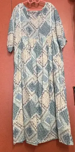 ehkä söpö 幾何学模様 ワンピース インド綿