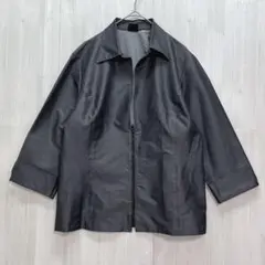 Jino House ハーフジップ　スキッパーシャツ　七分袖　グレー　11号