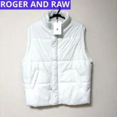 ROGER AND RAW ダウンベスト 白 ダウン ベスト ロジャーアンドロウ