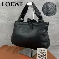 美品✨ロエベ アナグラム ハーフムーン ショルダーバッグ ナッパレザー ブラック