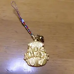 金色 七福神 ストラップ 鈴付き
