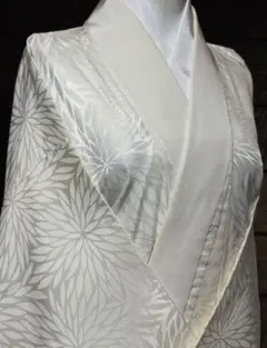 和服　単衣　テイジンシルパール　むじな菊模様　無双長襦袢(居敷当て) 早い者勝ち