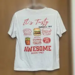Tシャツ 白 ハンバーガー ポテト