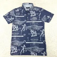 美品✨Callaway メンズ　ポロシャツ　ゴルフウェア　ネイビー　総柄　M