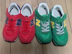 New Balance 373 赤 緑 キッズスニーカー