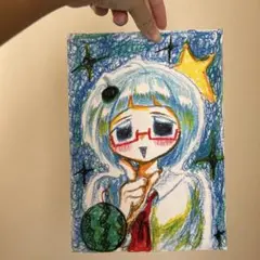 萌え絵　青　水色　赤　緑