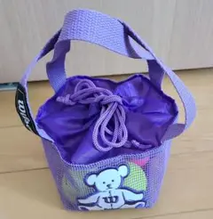 Wilson 紫色 クマのイラスト 巾着バッグ