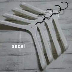 sacai サカイ ホワイト 滑り止め付き ハンガー 4点③