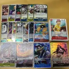 ワンピース カードゲーム ロビン、ミホーク、サボ、モモの助のSR入りセット