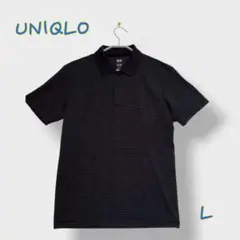 ＊UNIQLO ユニクロ＊Lサイズ ドライEX ポロシャツ ボーダー 黒