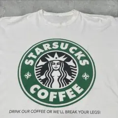 00s スタバパロディtシャツ スターバックスt ブラックジョークtシャツ
