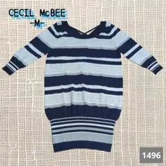 A-1496〈CECIL McBEE〉 レディースボーダーニット M
