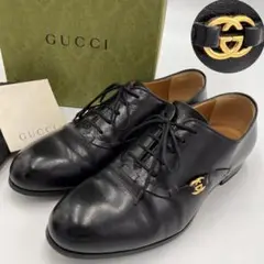 【現行品 美品 鑑定済】GUCCI ビジネスシューズ 革靴 ローファー ブラック
