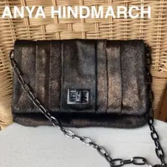 【超美品】アニヤハインドマーチ ファー ターンロック ショルダーバッグ