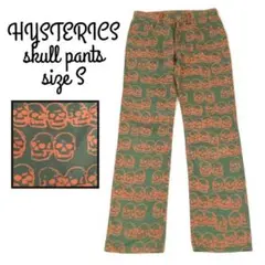 HYSTERICS 総柄 スカル 綿 デニム グリーン ヒステリックグラマー S
