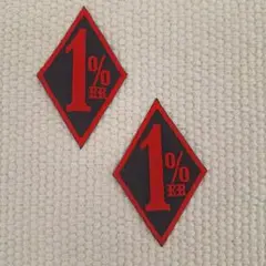 刺繡ワッペン　エンブレム　1％ER　２枚セット