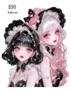 《No.890》オリジナル人物ステッカー 女の子 シール ステッカー