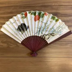 果物と猫の絵柄の扇子