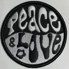 LOVE &PEACE 刺繍ワッペン 円形パッチ サイケ 70'sデッドヘッズ