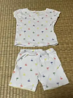 ベビーパジャマ ホワイト パームツリー柄