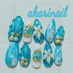 現品価格　ブルー系サマーネイル