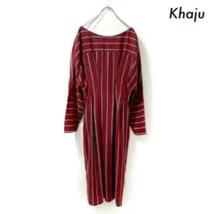 Khaju カージュ★ストライプ柄 長袖ワンピース SHIPS ワインレッド