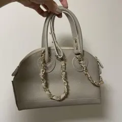エンボス レザー ボートバッグ チェーンつき