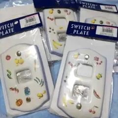 新品　陶器フルーツモチーフ スイッチプレートカバー 5セット