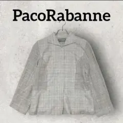PacoRabanne チェック柄ジャケット リネンジャケット (40)ベージュ