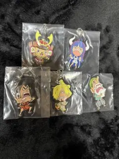 ワンピース　ラバーキーホルダー 5個セット