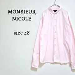 ムッシュニコル【NICOLE】ピンク 長袖シャツ ワイシャツ 48
