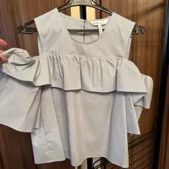 美品！！BCBGGENERATION ストライプ フリル ノースリーブ