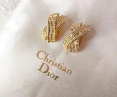 Christian Dior X クロス ゴールド イヤリング D67