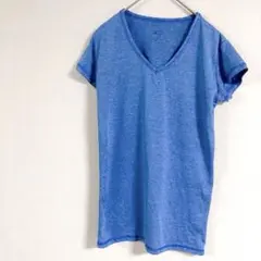 即購入OK✨青 Vネック 半袖 Tシャツ レディーストップス ブルー
