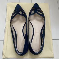 ZARA WOMAN ネイビー フラットシューズ　37 23.5から24cm