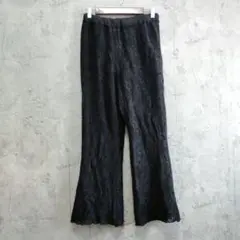 CIMPLICITE'　イージーパンツ　総レース　ワイド　ウエストゴム　黒