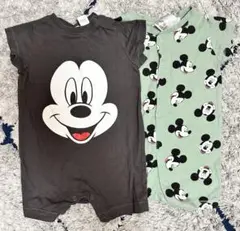 H＆Mミッキーマウス 半袖ロンパース2枚セット