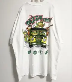 新品未使用品 ミュータントタートルズ ピザ 半袖 Tシャツ L アメコミ 白