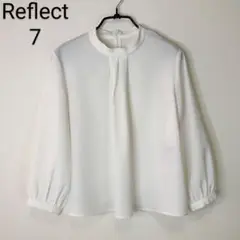 Reflect ボウタイ風タック付きスタンドネックブラウス