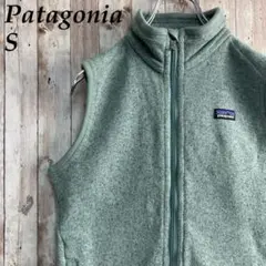 【フリースベスト】☘パタゴニア☘ライトグリーン☘フルジップ☘ベスト☘ワンポイント